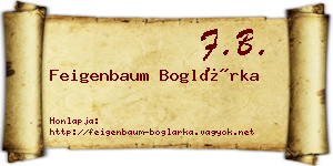 Feigenbaum Boglárka névjegykártya